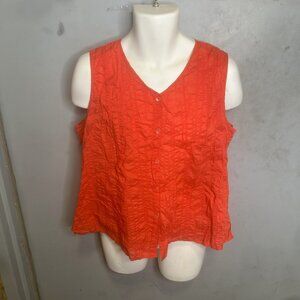 Eileen Fisher V-neck Button Tank Top XL